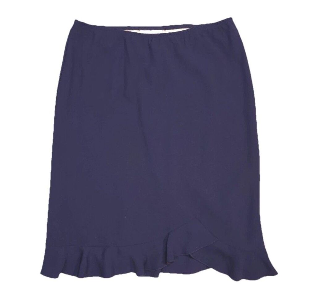 Women's Navy Skirt AGB Petites 14P Work Office Corpcore Professor Simple Preppy